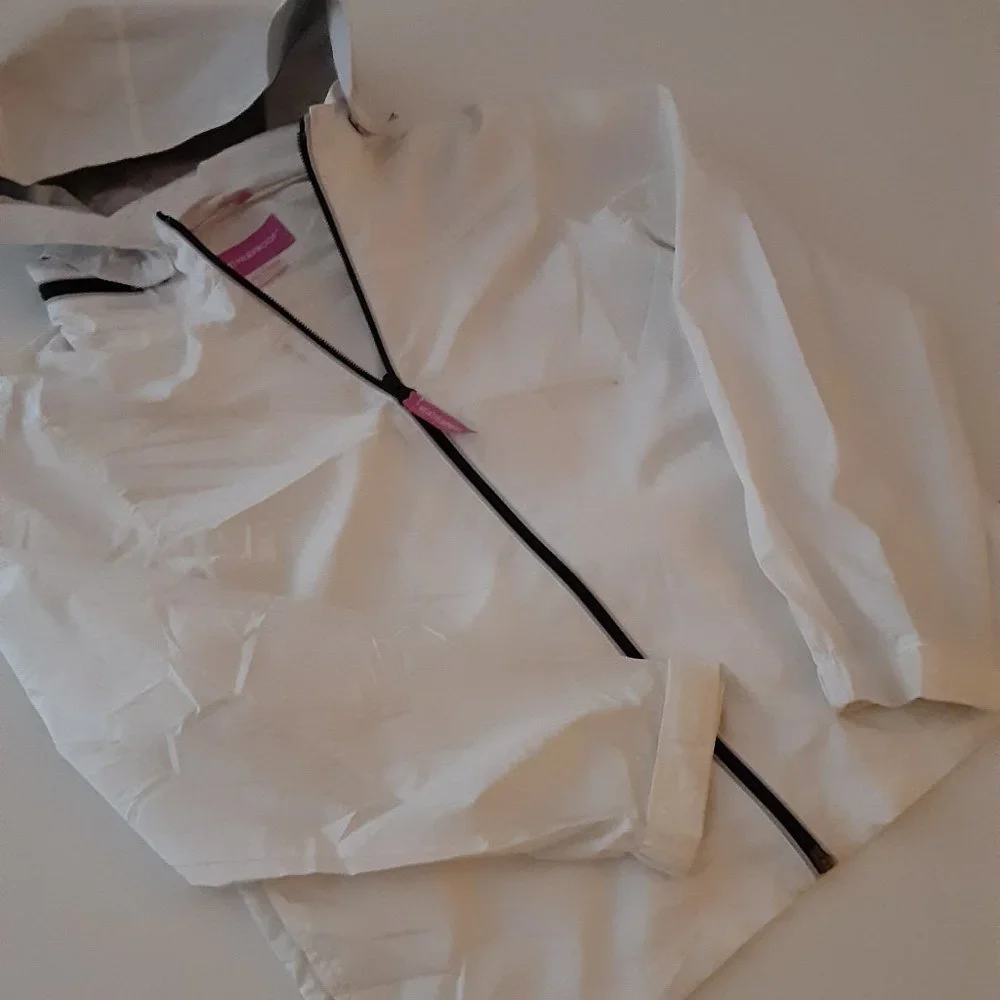 WEATHERPROOF white nylon rain slicker / windbreaker kids size 10